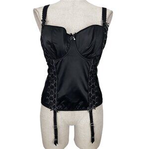 bravissimo moonlight bustier in paris satin black basque